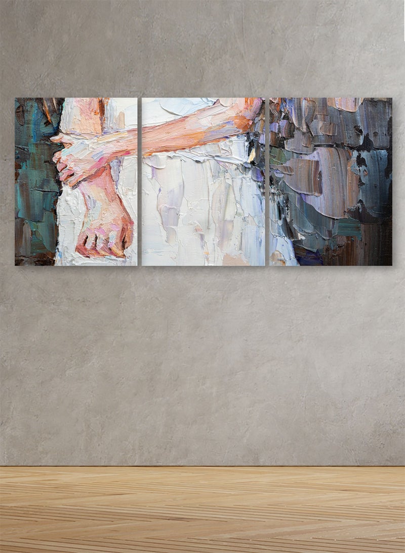 ماركتنا لوحة جدارية فنية لتزين الحائط بتصميم تجريدي ، ثلاث قطع ،مقاس120X60سم - Image 1