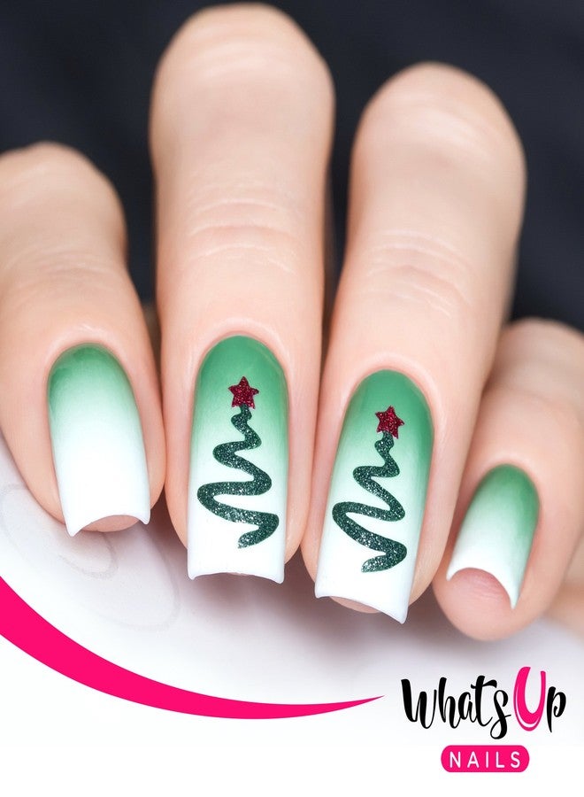 Whats Up Nails - Christmas Nail Vinyl Stencils 4 Pack (Candy Canes, Ribbon Tree, Deer, Gold Merry Snowflake) for Nail Art Design - Image 5