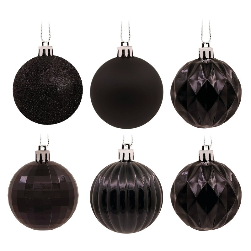 Hallmark Black Shatterproof Christmas Ornaments Set  24-Piece - Image 1