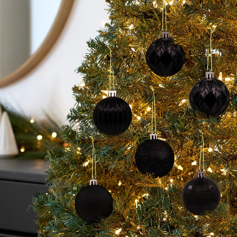 Hallmark Black Shatterproof Christmas Ornaments Set  24-Piece - Image 4