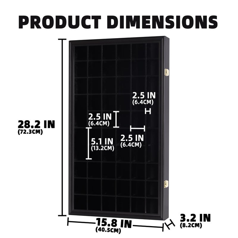 DisplayGifts Shot Glass Display Case Cabinet Wall Rack Holder Shadow Box Lockable with UV Protection Acrylic Door Shot Glass Collection Display 56 Slots - Image 4