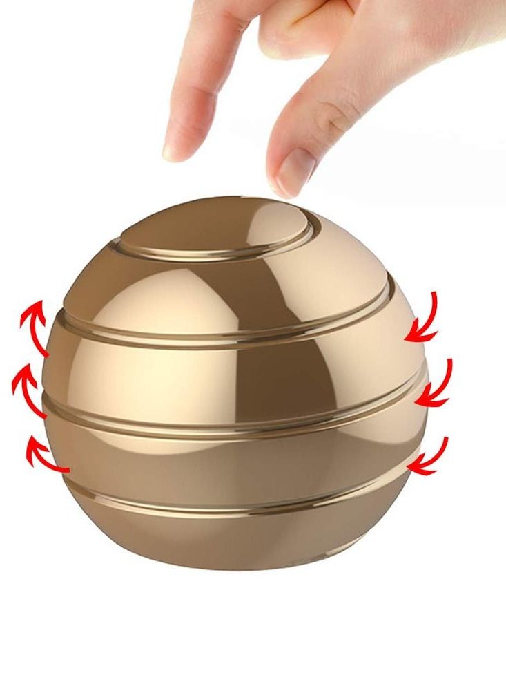 لعبة كرة دوارة لسطح المكتب بأطراف الأصابع كرة طاولة دوارة 55 ملم لون ذهبي - Image 1