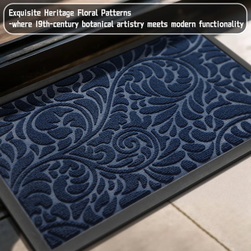 Yimobra Door Mat Outside Entrance 29.5x17, Waterproof Sturdy Outdoor Mats for Front Door, Heavy Duty Non-Slip Doormat for Garage Patio Entryway Indoor, Easy Clean, Blue - Image 4