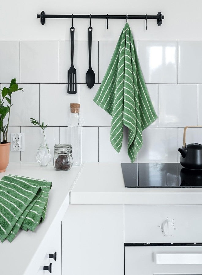 Jacquotha Hand Towels for Bathroom Green Striped - 2-Piece Premium Quick Drying Towels for Kitchen Spa Workout, Stylish Compact for Hand Face Hair, 14” x 29” - Image 2
