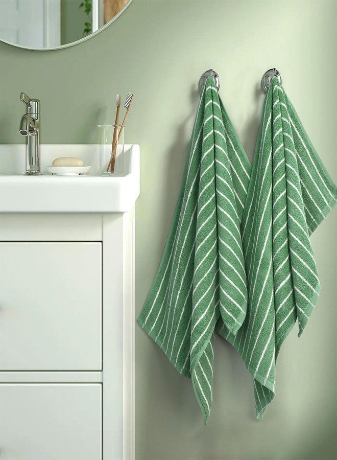 Jacquotha Hand Towels for Bathroom Green Striped - 2-Piece Premium Quick Drying Towels for Kitchen Spa Workout, Stylish Compact for Hand Face Hair, 14” x 29” - Image 5