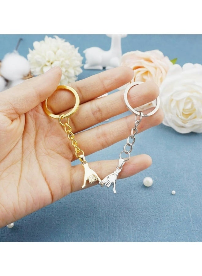 Pinky Promise Keychain For Couples Matching Design For Anniversary Valentine's Day Daily Use Gift For Him Her Boyfriend Girlfriend Romantic Durable Stainless Steel - Image 3