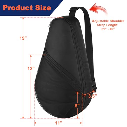 Cosmos Padel Racket Bag Pickleball Paddle Sling Backpack Padel Racquet Storage Bag Padel Paddel Tennis Equipment Carrying Bag with Mesh Pocket for 2 Paddles Balls Water Bottle Accessories - Image 3