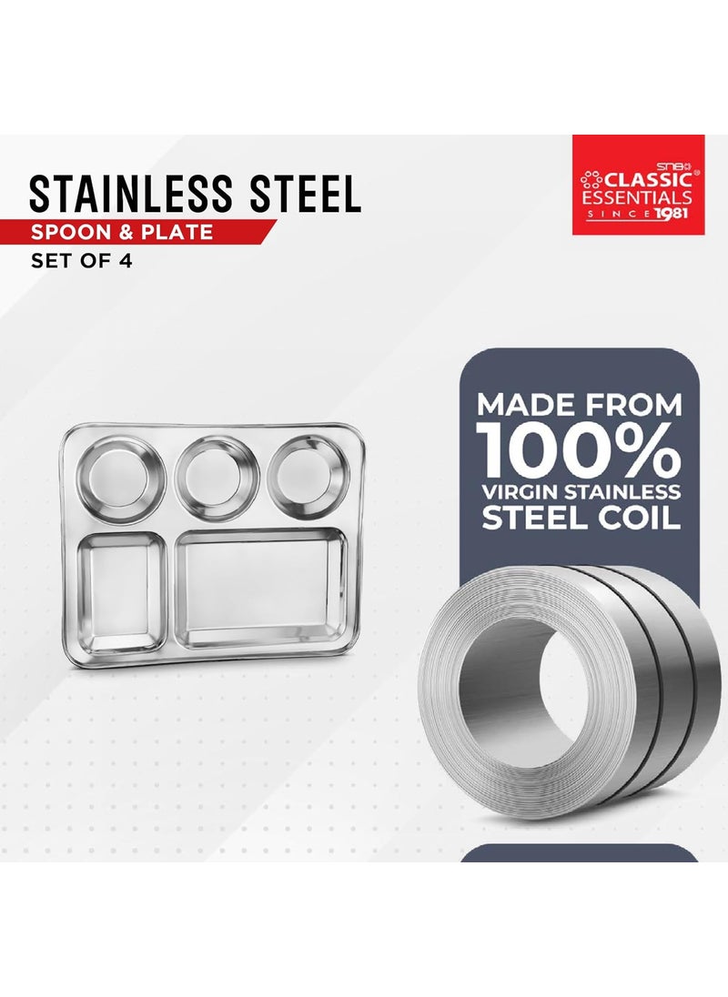 Classic Essentials CLASSIC ESSENTIALS Stainless Steel Compartment Plate Bhojan Thali, Lunch/Dinner Plate  - Image 5