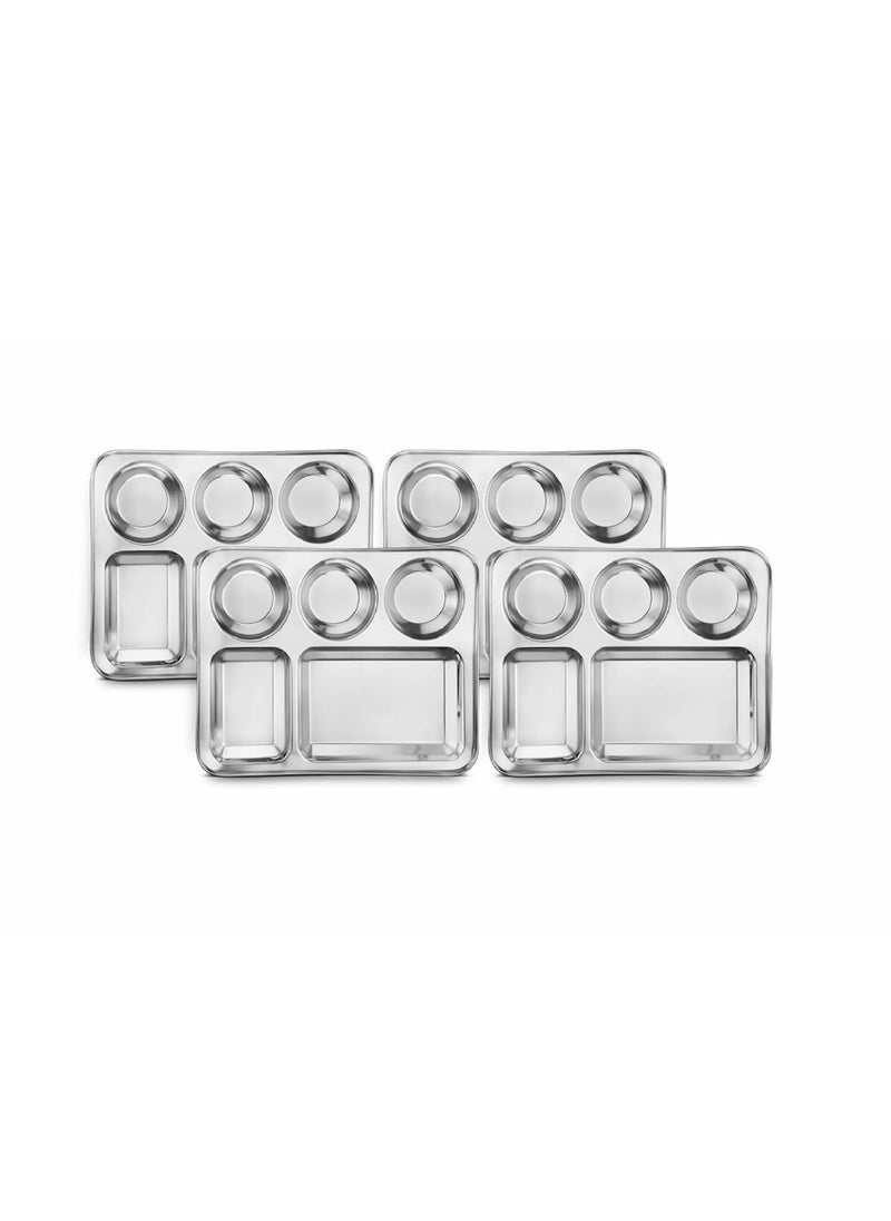Classic Essentials CLASSIC ESSENTIALS Stainless Steel Compartment Plate Bhojan Thali, Lunch/Dinner Plate  - Image 1