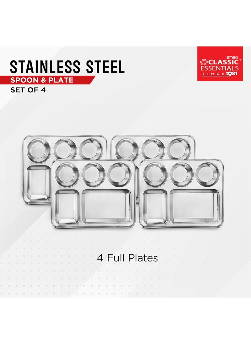 Classic Essentials CLASSIC ESSENTIALS Stainless Steel Compartment Plate Bhojan Thali, Lunch/Dinner Plate  - Image 4