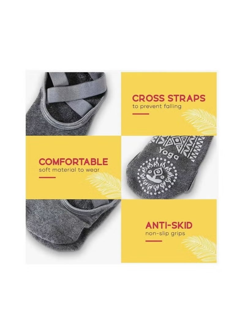 Haidue 3 Pairs Sports Yoga Socks for Women Pack Of 3 Pairs - Image 2