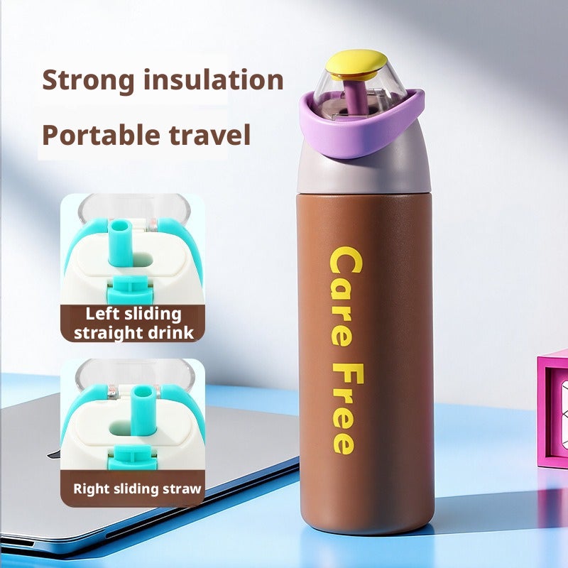 700ml Stainless Steel Portable Tumbler with Straw - Image 3