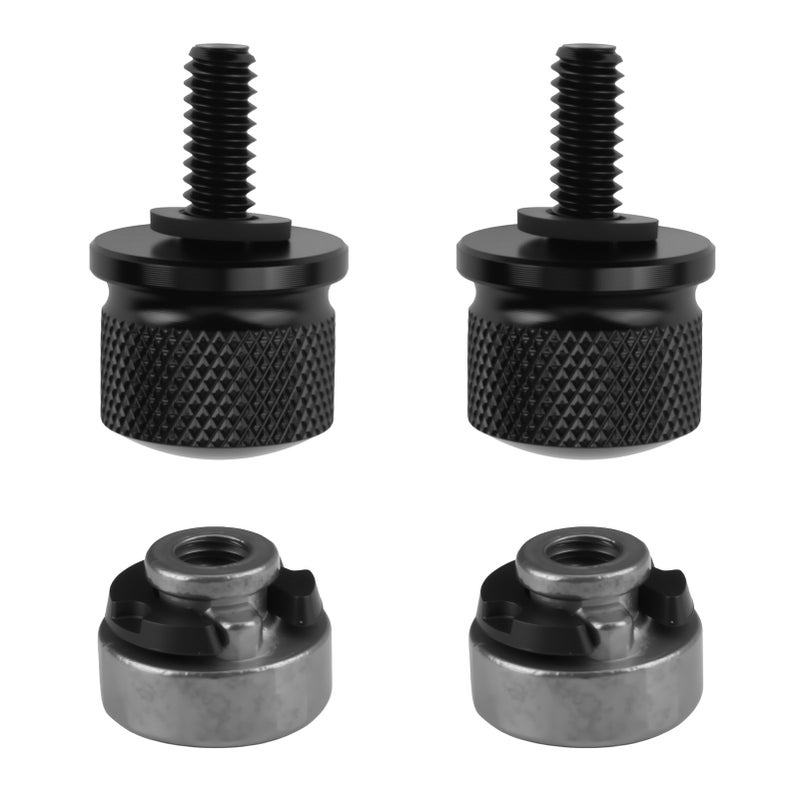 YENOVO Motorcycle Seat Bolt Screw Rear Mount Kit Aluminum Alloy Fender Seat Nut with Knurled Design and Nylon Washers Seat Bolt Compatible with Harley Davidson Sportster Softail Touring Dyna Black - Image 3