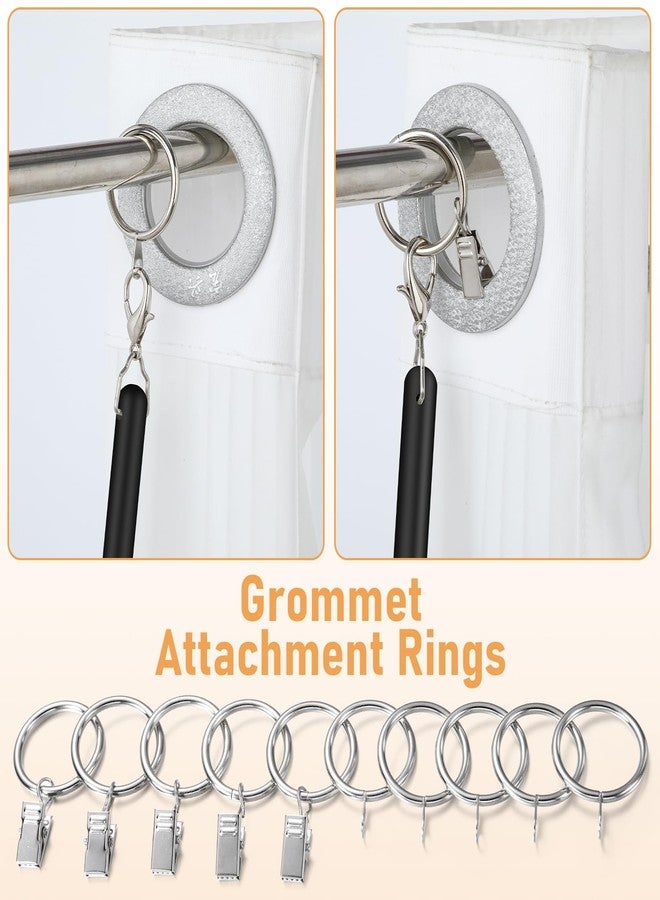 Shimeyao 10 Pack 36 Inch Acrylic Curtain Pull Wands Drapery Pull Rod Pure Black Versatile Fiberglass Blinds Wand Kits with Rings and Hooks for Opening Closing Curtains Homes Offices Window Opener - Image 5