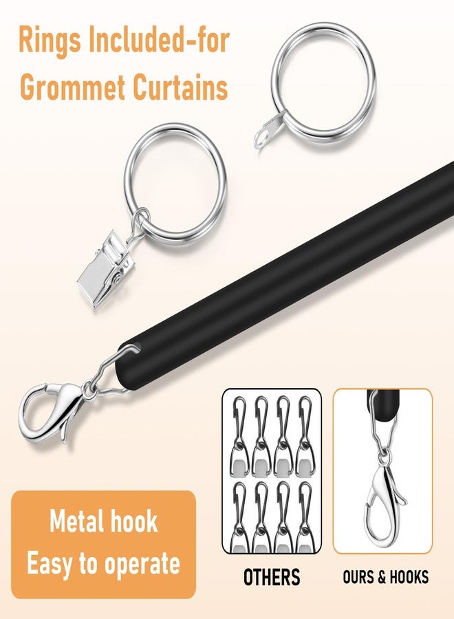 Shimeyao 10 Pack 36 Inch Acrylic Curtain Pull Wands Drapery Pull Rod Pure Black Versatile Fiberglass Blinds Wand Kits with Rings and Hooks for Opening Closing Curtains Homes Offices Window Opener - Image 3