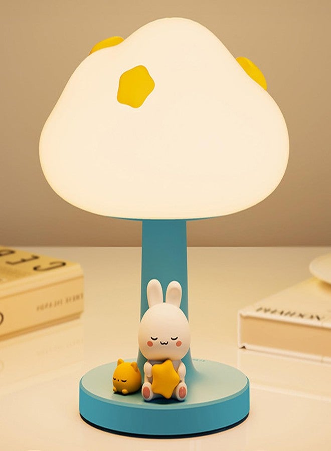 AVEKI Cloud bedside lamp for Kids, Cute Silicone Portable Touch Lamp with 3-Levels Brightness, Rechargeable Night Light for Bedroom Children's Room, Dimmable LED Table Lamp Gift for Kids Boys Girls (Blue) - Image 1