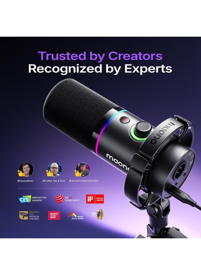 MAONO PD200X USB/XLR Dynamic Microphone - Black - Image 4