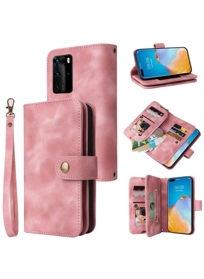 Zaboon Case For Huawei P40 Pro Multifunctional Card Slot Zipper Wallet Leather Phone Case - Image 1