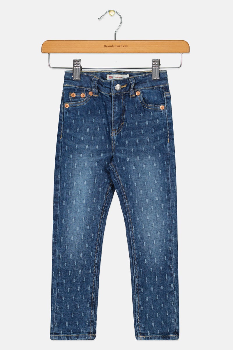 Levi's جينز تمزق قابل للتمدد للفتيات الصغيرات، أزرق - Image 2