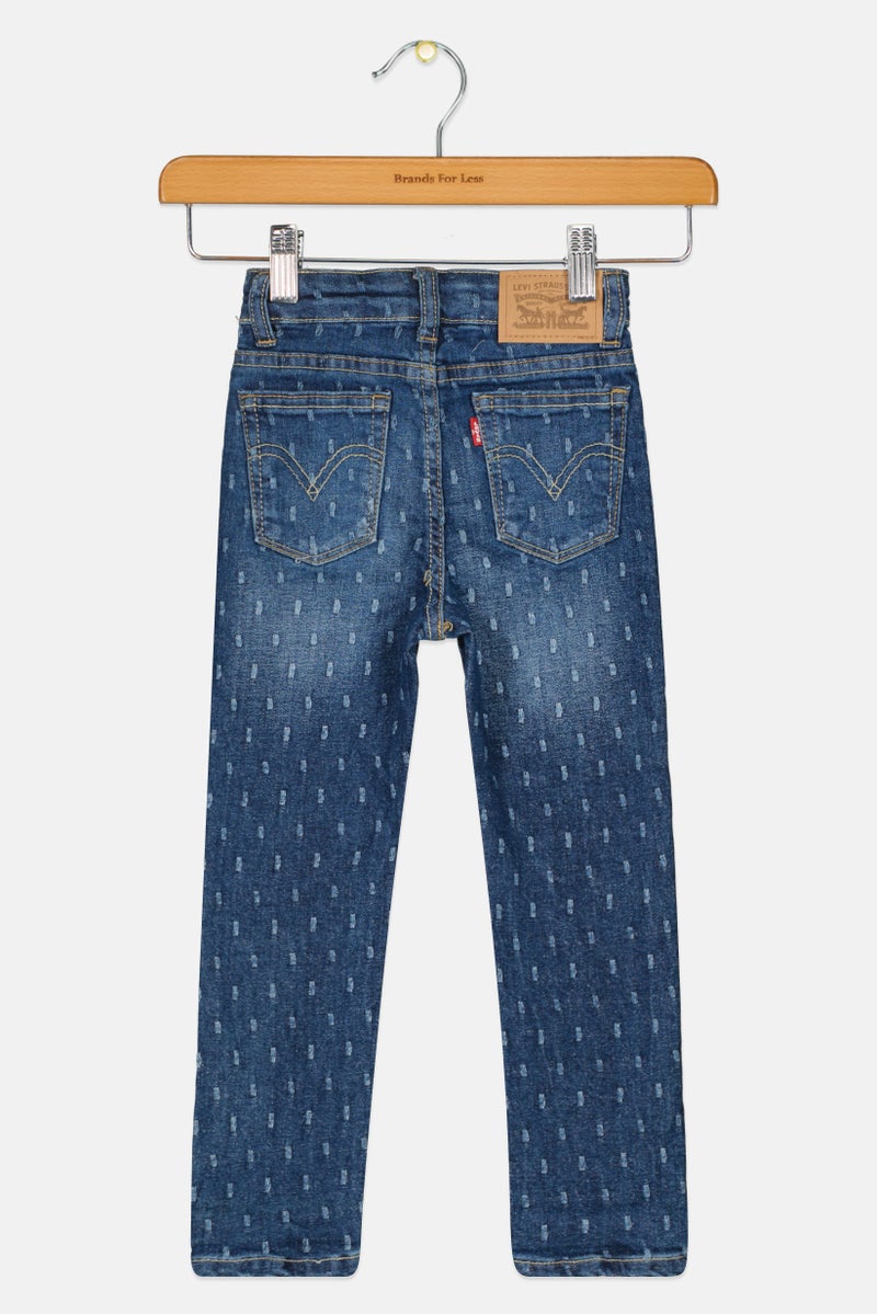 Levi's جينز تمزق قابل للتمدد للفتيات الصغيرات، أزرق - Image 3