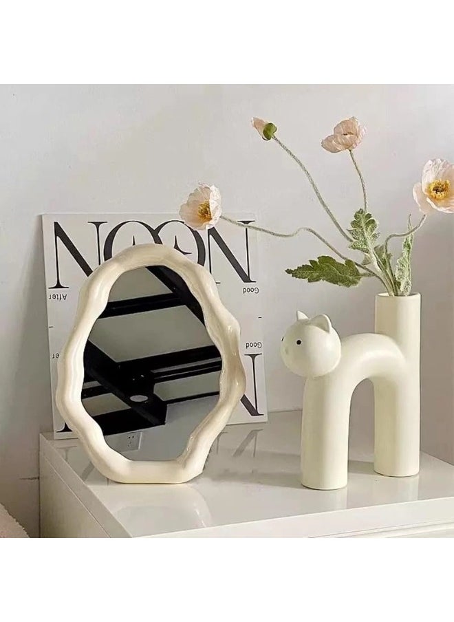 ShebSheb Irregular Mirror,Cloud Makeup Mirror with Wall Hooks and Stand,Desktop Vanity Mirror for Bedroom, Living Room and Office  - Image 4