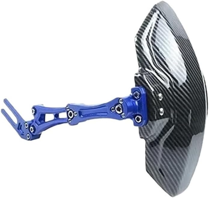 Universal Adjustable Rear Mudguard Splash Guard Blue Carbon Fiber Pattern Motorcycle Accessories - Image 2