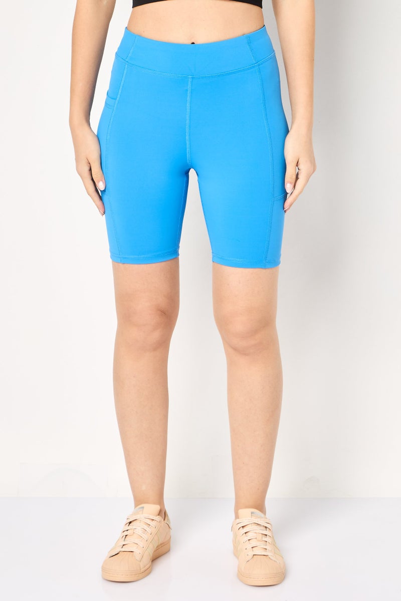 FILA Women Sportswear Fit Cycling Shorts, Blue - Image 1