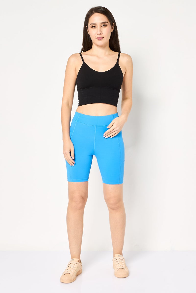 FILA Women Sportswear Fit Cycling Shorts, Blue - Image 2