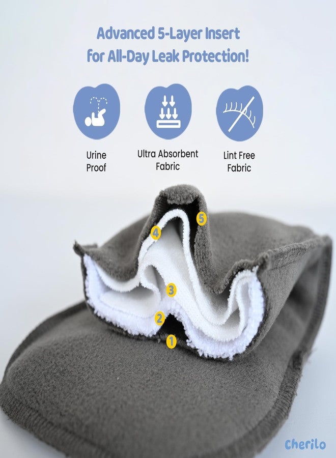 Cherilo Reusable Cloth Diaper for New Born Baby 0 to 3 years, Leakproof, Washable Cloth Diapers, No Side Leakage, Adjustable Free Size Pocket Diaper (Cutie Sparrow Pattern Diaper + 1 Insert) - Image 5