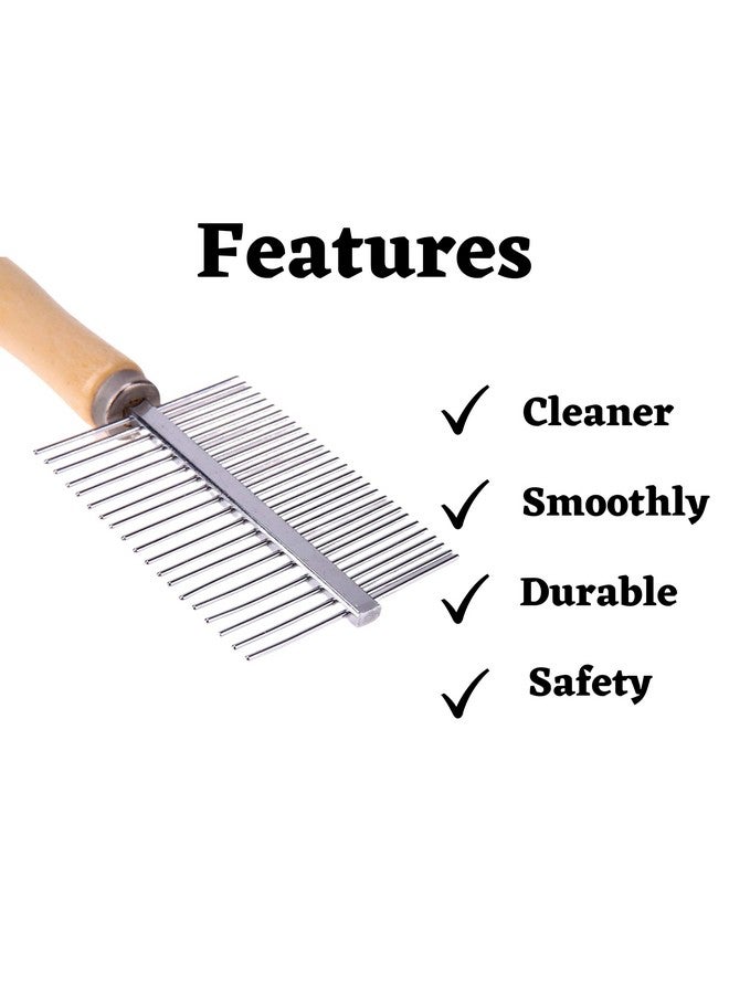 مشط مزدوج الجانب بإبر فولاذية للكلاب والقطط - (مشط خشبي) | مشط تصفيف الشعر للكلاب والقطط - أدوات تنظيف (خشبي مزدوج الجانب) - Image 3