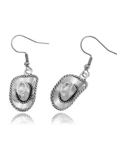 RechicGu Western West Cowgirl Texas Boots Spur Dangle Drop Earrings Rodeo Boho Fancy Dress Costume Cowboy Hat Vintage Silver  - Image 1