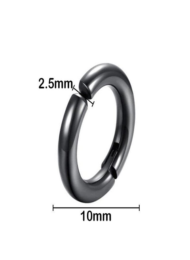 KRYSTALZ Punk Fashion Design Korean Ear Cuffs for Men Clip-on Hoop Earrings Men & Women Round Ear-Studs Non-Piercing Combo Hoops - Image 4