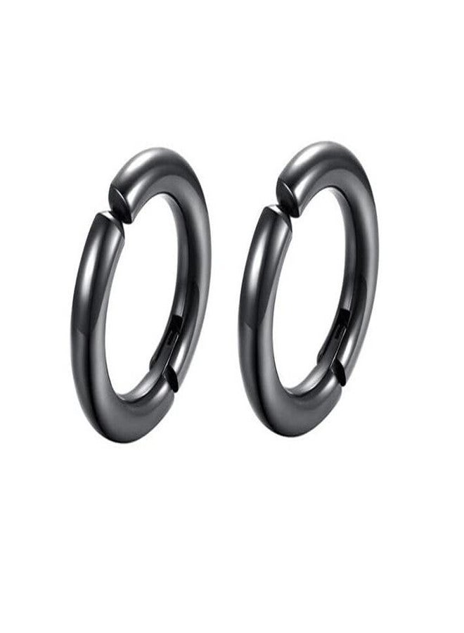 KRYSTALZ Punk Fashion Design Korean Ear Cuffs for Men Clip-on Hoop Earrings Men & Women Round Ear-Studs Non-Piercing Combo Hoops - Image 1