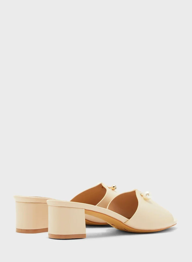 FYOR Wide Strap Block Heel Sandals