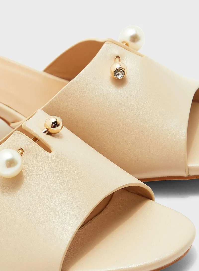 FYOR Wide Strap Block Heel Sandals