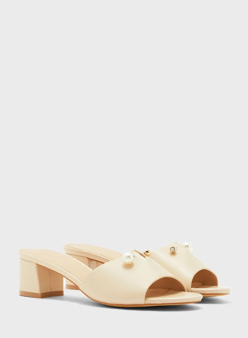 FYOR Wide Strap Block Heel Sandals