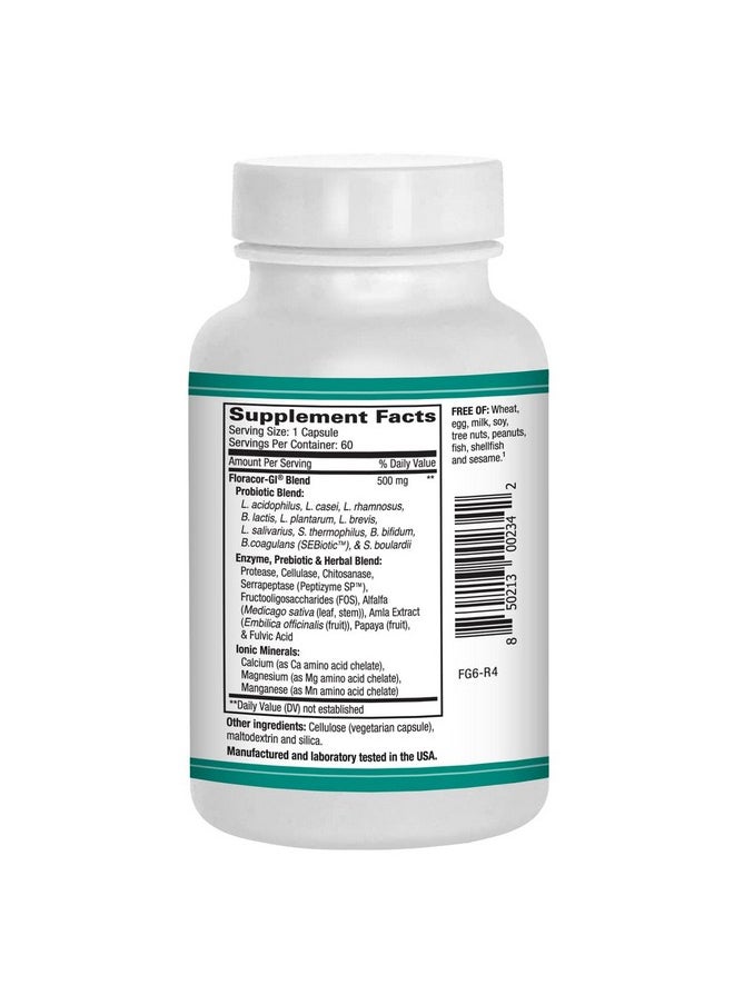 AST Enzymes Floracor Supports Gut & Intestinal Health Premium Probiotic Prebiotic And Enzyme Formula 60 Vegetarian Capsules  - Image 3