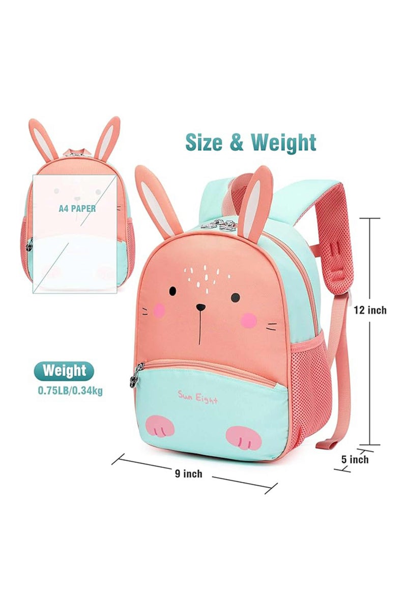 SUN EIGHT Cute Toddler Backpack Toddler Bag 3D Cartoon Mini Travel Bag for Baby Girl Boy 2-6 Years, SE2837, Green Red - Image 4