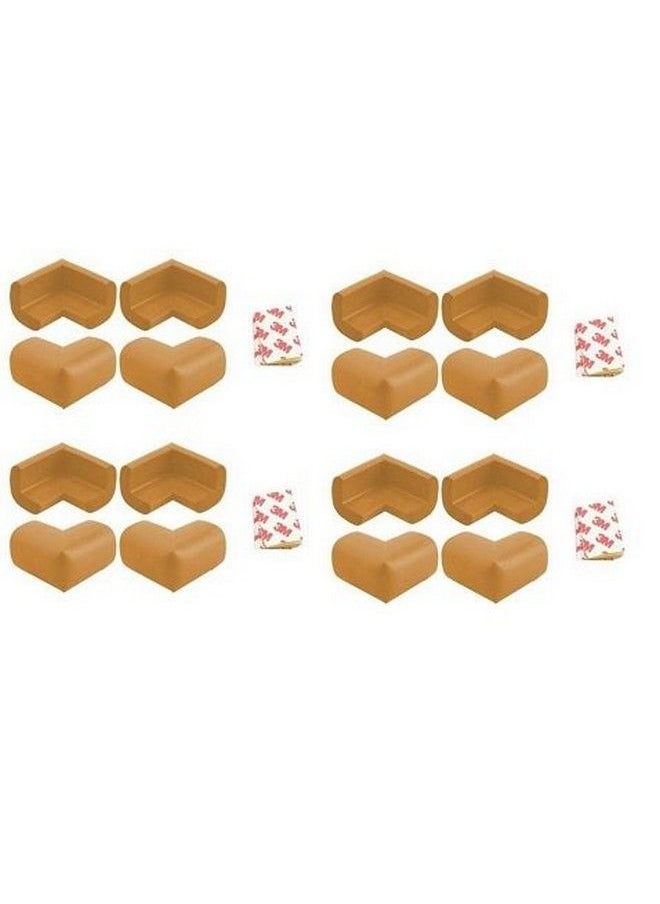 Kuhu Creations - Premium Baby Kids Safety Corner Edge Cushion Protector Guard. (16 Units Wooden Brown) - Image 1
