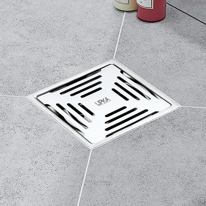 LIPKA Green Exclusive Square Floor Drain | 5 x 5 Inches | 304-Grade Stainless Steel Floor Trap with Matte Finish | Drain Jali for Bathrooms with Collar - Image 5