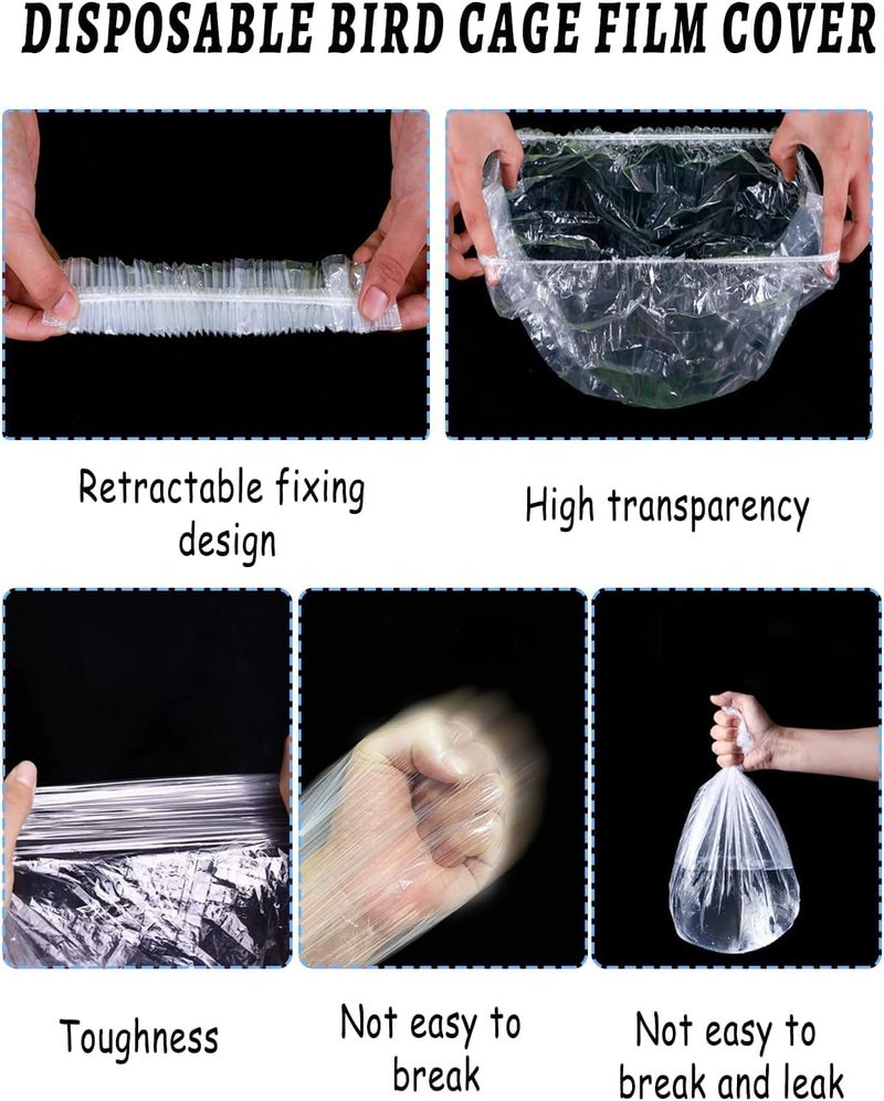 Odluzy 30 Pcs Disposable Bird Cage Liners Clear Plastic Parakeet Cage Liner Bag, Parrot Cage Tray Liners, Universal Bird Cage Accessories for Finches/Canaries/Cockatiels/Birdcage - Image 5