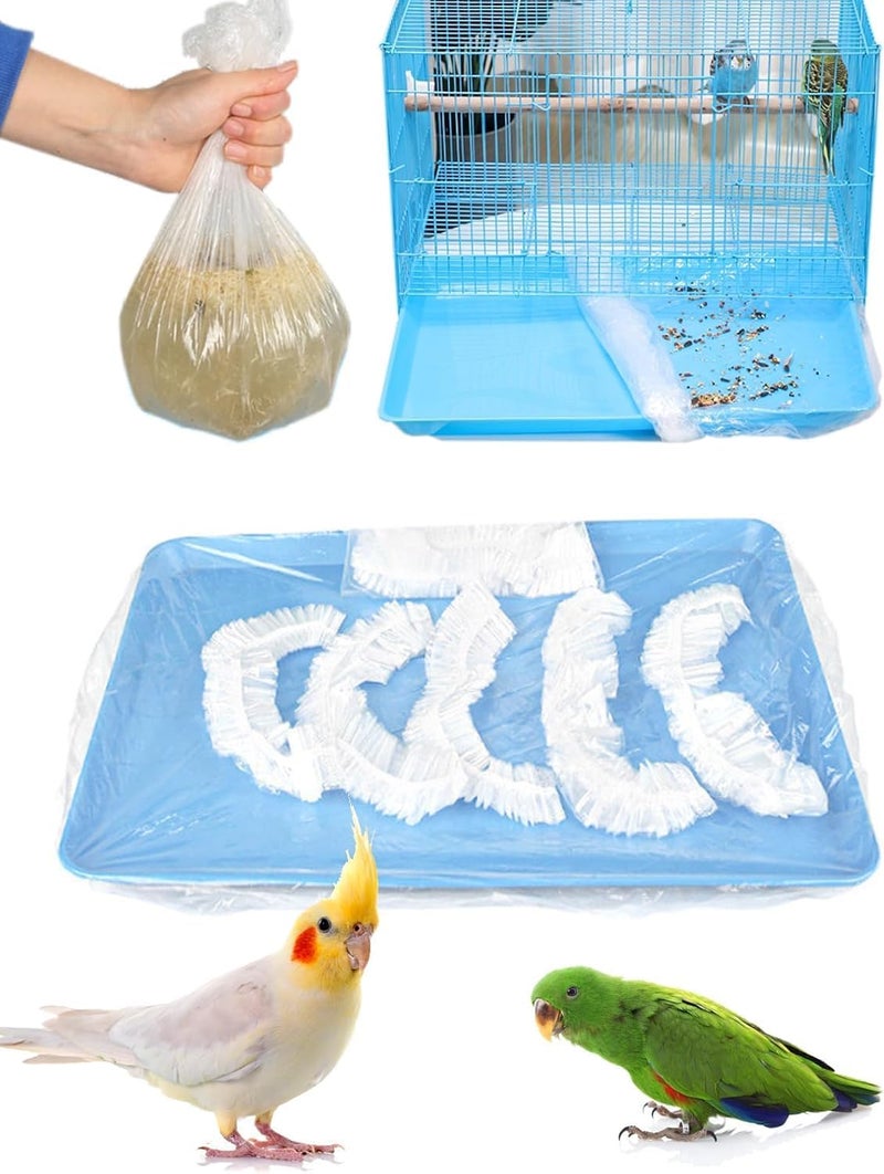 Odluzy 30 Pcs Disposable Bird Cage Liners Clear Plastic Parakeet Cage Liner Bag, Parrot Cage Tray Liners, Universal Bird Cage Accessories for Finches/Canaries/Cockatiels/Birdcage - Image 1