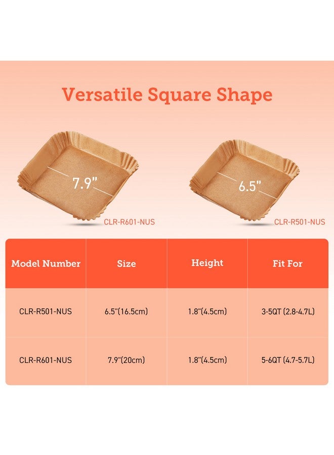 COSORI Air Fryer Liners, 100 PCS Square Disposable Paper Liners, Non-Stick Silicone Oil Coating, Little to No Cleaning, 6.5" Unbleached Food Grade, Resistant to 465°F, Thickened Not Easy to Break - Image 3