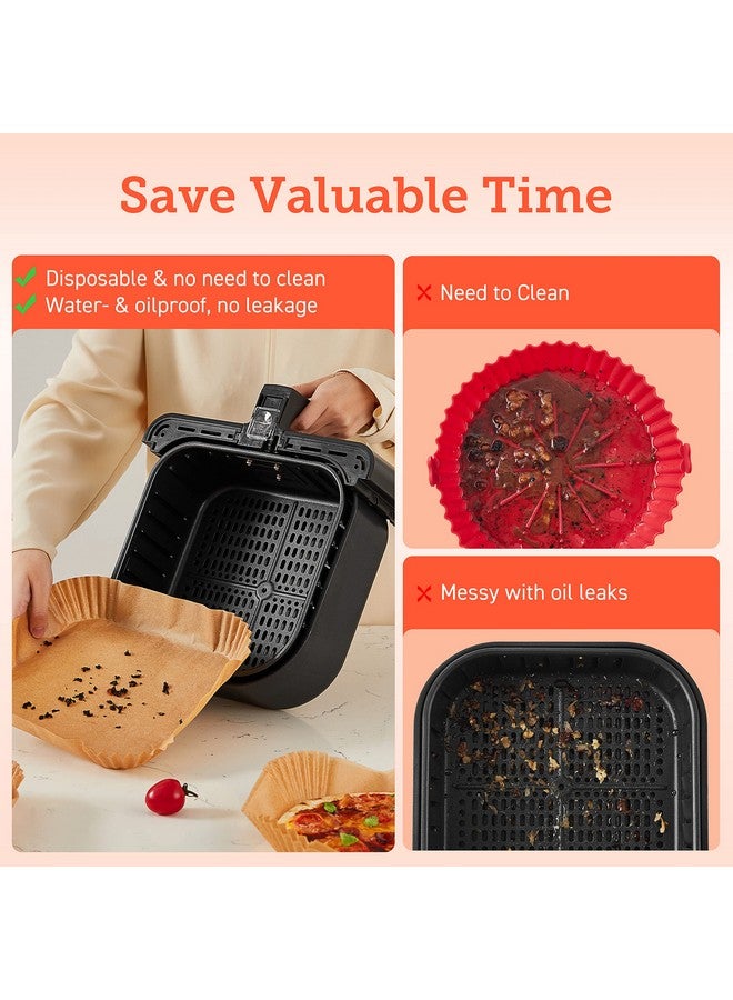 COSORI Air Fryer Liners, 100 PCS Square Disposable Paper Liners, Non-Stick Silicone Oil Coating, Little to No Cleaning, 6.5" Unbleached Food Grade, Resistant to 465°F, Thickened Not Easy to Break - Image 2