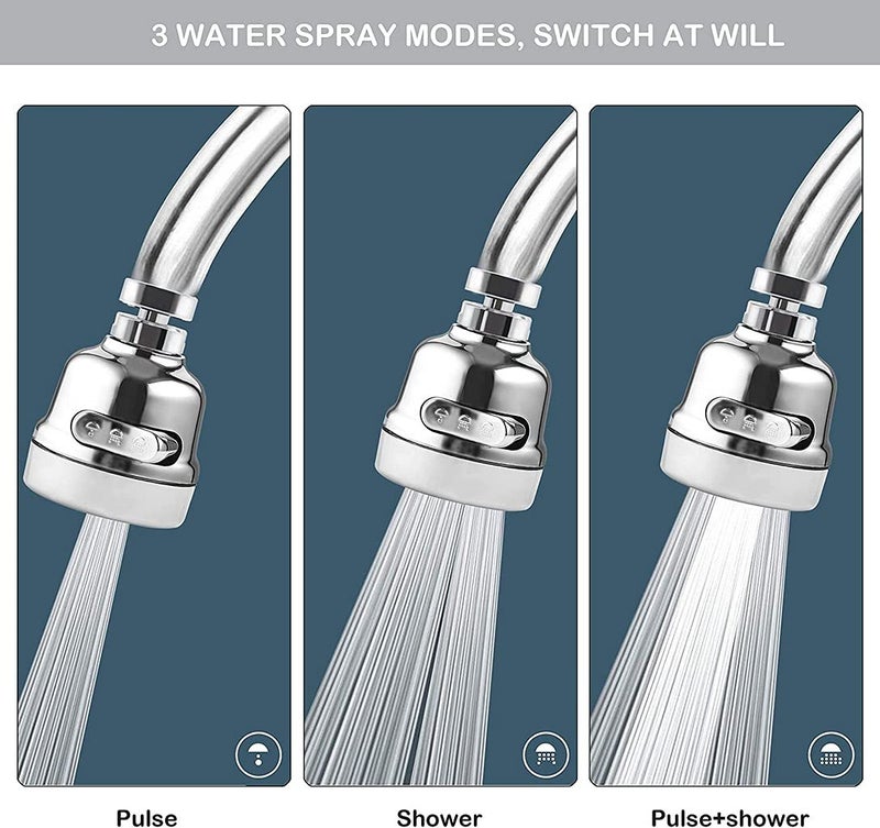 DHRUSIMI 360 Degree Water Swivel Tap Aerator Swivel,Splash-Proof Splash Head for Bathroom Kitchen Tap Nozzle Filter Water Saving Faucet Extender Color very may (Faucet C) - Image 2