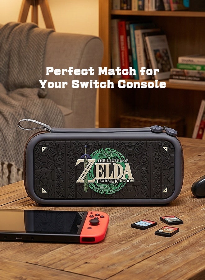 حقيبة حمل صلبة بتصميم سيف قبلي قديم لـ Nintendo Switch – حقيبة سفر مقاومة للصدمات مع حاملات لبطاقات الألعاب وحزام يد - Image 4