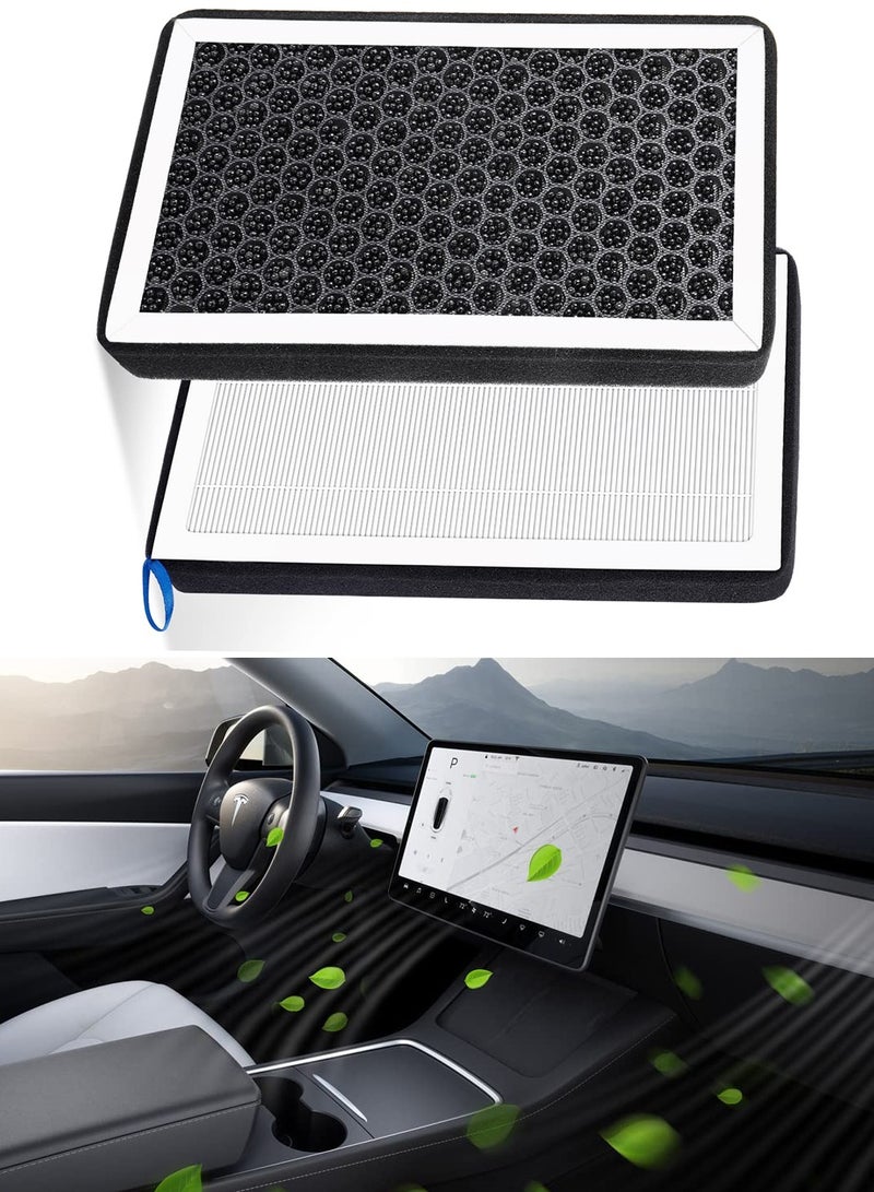 Tesla Model 3 & Model Y HEPA Cabin Air Filter - 2 Pack Replacement for Improved Air Quality in Tesla Vehicles, Compatible with Tesla Air Conditioning System. - Image 1