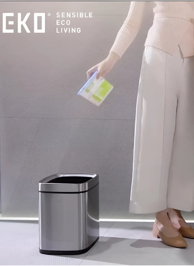 EKO EKO Stainless Steel Fingerprint Proof & Open Top Trash Bin 9 Liters  - Image 4