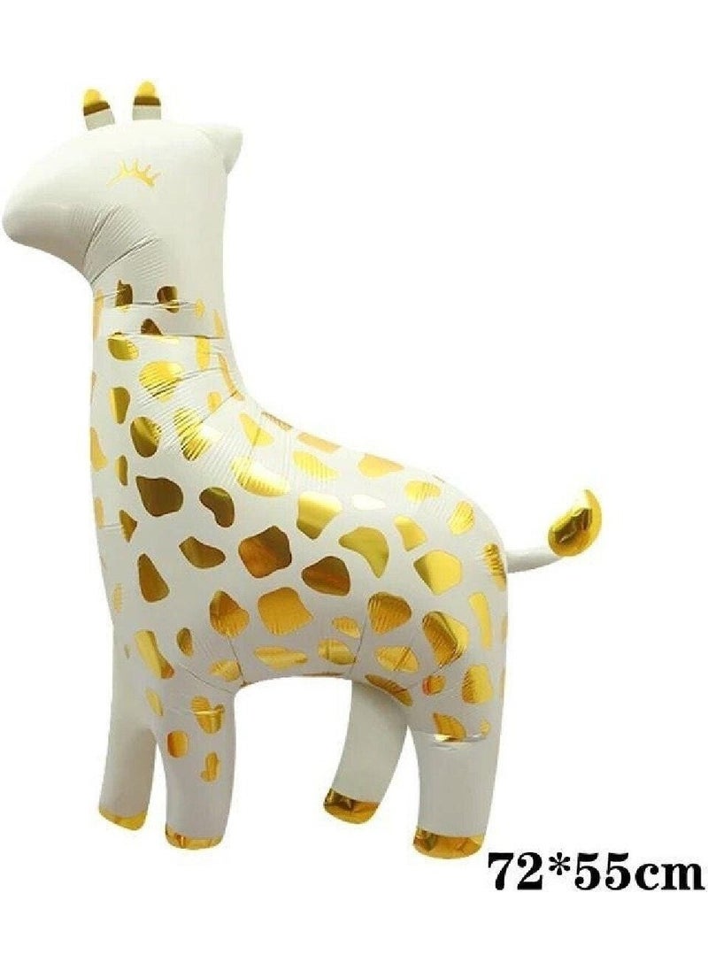 Store Teddy Bear Giraffe Themed Foil Balloon, Cream 2 Year Old Birthday Party Set Balloon Set  - Image 3