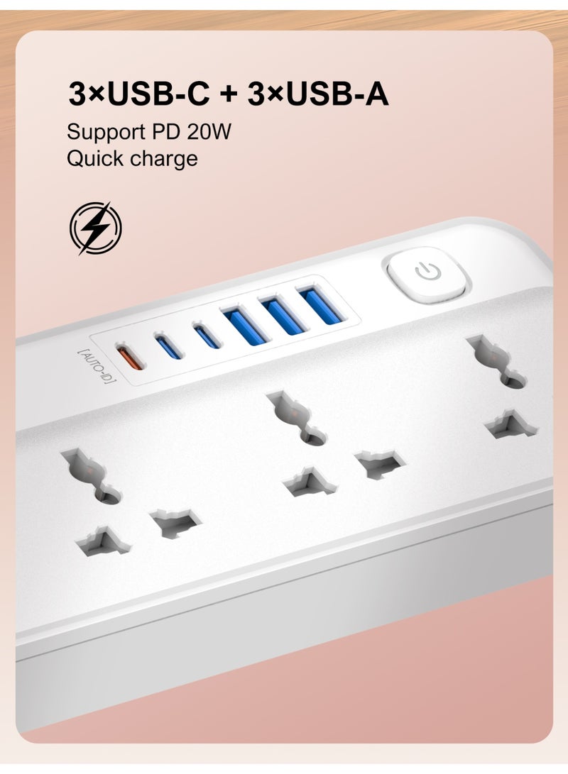 LDNIO SC5614 2500W 5 SOCKETS with 6 USB Ports  DESKTOP EXTENSION HOME CHARGER with 2M EU POWER CORD - Image 5